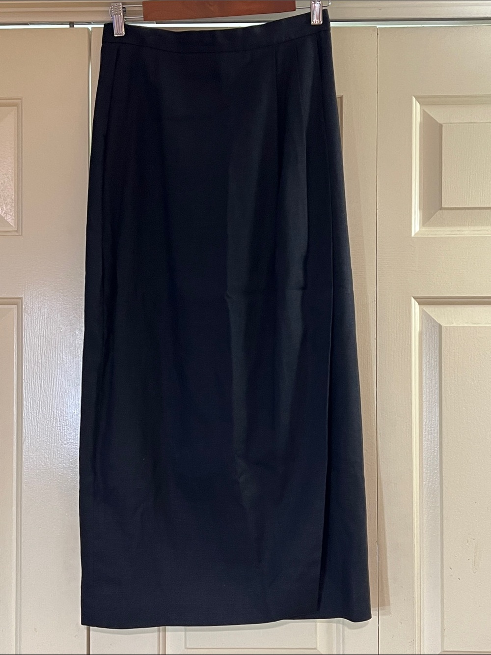Classic Vintage Black Long Women's Faux Wrap Midi Skirt